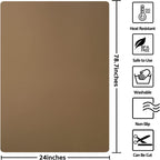 Silicone Mats for Kitchen Counter, Nonslip Silicone Mats for Crafts Countertop Protector Heat Resistant Mat (78.7” x 24” x 0.08”, Taupe)