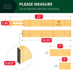 ROYAL CRAFT WOOD Adjustable Bamboo Drawer Dividers Organizers (17-21.5") with Inserts - Expandable Drawer Organization Separators for Kitchen Utensils, Clothes, 4-Pack