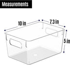Clear Plastic Storage Bins, Pantry Organizers and Storage Containers Fridge Organizer Bins for Organizing Kitchen Cabinet Organizer Bin Bathroom Freezer Refrigerator Organization