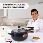 Wonderchef Taurus Hard Anodized Inner Lid Pressure cooker, 5 liter, Cool Touch Handles for Durability, Induction Friendly, 5 year warranty, ISI Certified5 LitresBlack