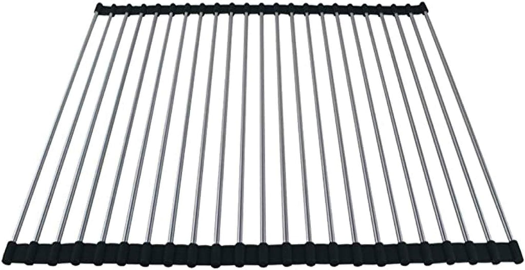 Ahyuan Roll up Dish Drying Rack Over The Sink Kitchen Roll up Sink Drying Rack Portable Dish Drainer Foldable Dish Drying Rack (Black, 20.5''X16.9'')