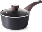 SENSARTE Nonstick Sauce Pan with Lid, 1.5 Quart Small Saucepan, Multipurpose Cooking Pot with Stay Cool Handle, Non toxic Kitchen Sauce Pot, Non stick Saucier Pan, Induction Comptable, PFOA Free