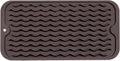 Silicone Dish Drying Mat for Multiple Usage,Easy clean,Eco-friendly,Heat-resistant Silicone Mat for Kitchen Counter or Sink,Refrigerator or Drawer Liner Coffee S 12 inches x 6 inches