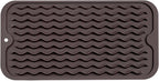 Silicone Dish Drying Mat for Multiple Usage,Easy clean,Eco-friendly,Heat-resistant Silicone Mat for Kitchen Counter or Sink,Refrigerator or Drawer Liner Coffee S 12 inches x 6 inches