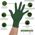 FRAMAR Green Gloves Disposable Latex Free – Powder Free Nitrile Gloves Small, Disposable Rubber Glove Small Nitrile Biodegradable Glove – 100 Pk