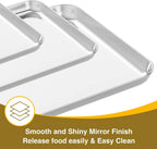 Wildone Baking Sheet with Rack Set (3 Pans + 3 Racks), Stainless Steel Baking Pan Cookie Sheet with Cooling Rack, Non Toxic & Heavy Duty & Easy Clean