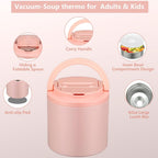 Thermo for Hot Food, Soup Thermo for Adults 40oz Lunch Containers Wide Mouth, Insulated Food Container Leak Proof Vacuum Stainless Steel With Carry Handle and Spoon BPA Free
