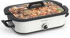 4-Quart Slow Cooker with Casserole Manual Warm Setting - Perfect Crock Pot for Family Dinners, Dishwasher Safe Crock,Versatile Cookware for Large Families or Entertaining