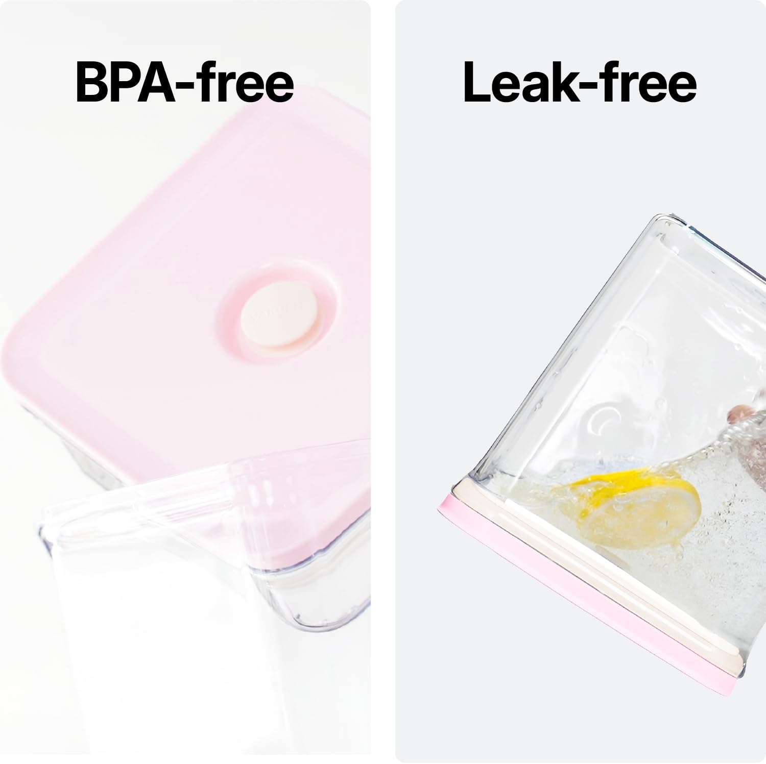 Premium Airtight Water Pitcher ROSE Pink lid, 1.4L(1.48qt) 1pcs, Airtight seal and Vacuum, Leak-free, BPA-free