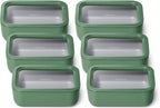 Caraway 6pc Glass Food Storage Set – 6.6 Cup Food Containers (6) - Ceramic Coated - Non Toxic, Non Stick with Lids - Microwave Safe - Sage