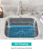 Bligli 2-Pack Kitchen Sink Mat: PVC Adjustable Sink Protector | Sink liner Pad | Dish Drying Mats, Easy to Clean & DIY Cut | 15.7 x 11.8 inch (Blue)