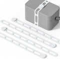 Silicone Utility Strap for Slow Cooker Lid, Pot, Bento Box, 21.65 In Reusable Elastic Self-Lock Silicone Tie for Bundling or Organizing Curtain, Cords, Yoga Mat, Camping Mat, 4pcs (White)