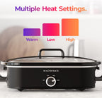 Magnifique 4-Quart Slow Cooker with Casserole Manual Warm Setting - Perfect Kitchen Small Appliance for Family Dinners, Dishwasher Safe Crock, Black