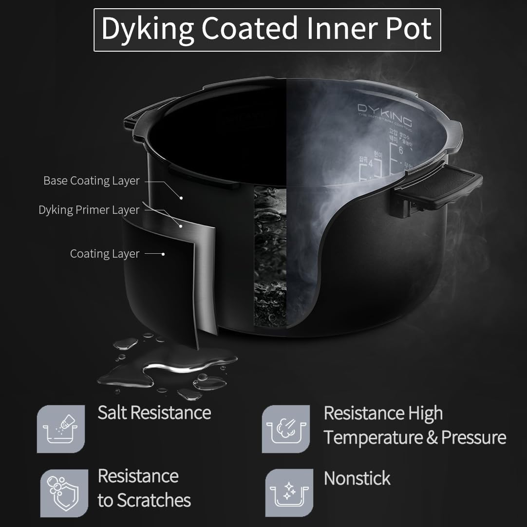 [CUCHEN] CRH-TWK1040WUS | Induction Heating Dual Pressure Rice Cooker 10 Cup (Uncooked) | Non-stick Coating | Stainless Cover | High/Non-Pressure | Easy Open Handle | Auto Steam Clean | Made in Korea
