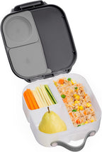 b.box Mini Lunch Box, Bento Box for Kids, Snack Container with 2 Leak Proof Compartments, Reusable Snack Containers with Lids, Kids Lunch Boxes Ages 3+, BPA Free, 4 1/4 Cup Capacity (Graphite)