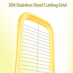 Butter Dish Slicer Cutter with Lid Sealed Butter Container with Stainless Steel Cutting Grid & Fork for Kitchen Countertop or Refrigerator Storage