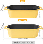 Bread Pan Cast Iron Loaf Pan with Lid Bread Loaf Pan 9x5 Inch Loaf Pan Enameled Cast Iron Sourdough Loaf Pan, Yellow