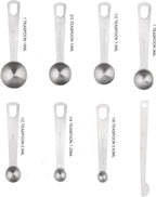 Measuring Cups and Spoons Set 15, 6 Stainless Steel Measuring Cups and 7 Spoons &1Leveler &1Magnetic Conversion Chart, Metric&US Metal Measuring Tools for Baking & Kitchen