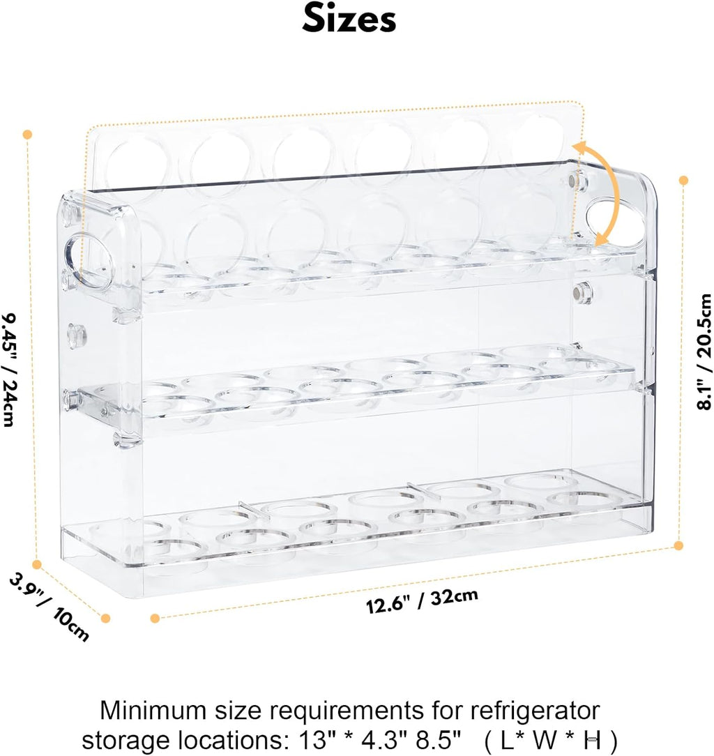 Egg Holder for 36 Eggs, Egg Storage for Refrigerator, PET Egg Container for Kitchen Countertop, Egg Dispenser, Egg Tray, Clear