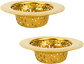Snailhouse Bathroom Sink Strainers, 2 Pack 2.17 Inches Stainless Steel Small Mesh Utility Sink Drain Stopper Basket Cover Plug Screen, Gold