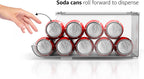 Sorbus Soda Can Organizer for Refrigerator - Stackable Holder Dispenser With Lid for Fridge, Pantry, Freezer - Holds 9 Cans Each, BPA-Free, Clear Design, Drink Organizer (2-Pack)