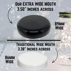 Jarming Collections Mason Jars - 16 oz Glass Extra Wide Mouth Pint Storage Jars with BPA Free Plastic Lids - Made in USA