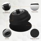 Lzerking Microwave Splatter Cover & Silicone Mat, 10.8 inch Glass Splatter Guard Lid with Collapsible Silicone for Food, Fits 6-10 inch Pot Plate Bowl, Heat Resistant, Dishwasher Safe, Kitchen, Black