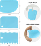 Angled Icing Spatula Set and 3 Packs Cake Scrapers Smoother, Stainless Steel Offset Spatulas Cake Frosting Spatula Set for Pastry Decorating Tools