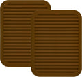 Smithcraft Silicone Trivets Mats for Hot Dishes and Hot Pots, Hot Pads for Countertops, Tables, Pot Holders, Spoon Rest Small Drying Mats Set of 2 Color Brown