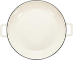 Amazon Basics Enameled Cast Iron Covered Round Casserole Skillet with Lid for Oven, 3.3-Quart, White