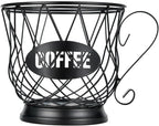 TreeLen Coffee Pod Holder, K Cup Organizer, Large Capacity K Cup Holder for 40 K Cups, K Pod Storage for Coffee Bar - Black