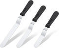 Icing Spatula, U-Taste Offset Spatula Set with 6", 8", 10" Blade,Stainless Steel Angled Cake Decorating Frosting Spatula Set of 3 (Black)