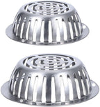 SUS304 Stainless Steel Roof Dome Drain Cover Strainer Anti-Clogging Atrium Grate 2pcs/pk (Φ: 7 inch)