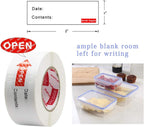 Hcode 1 x 3'' Self-Adhesive Removable Freezer Food Storage Labels - Easy Clean Leaves No Residue - Meal Prep Labels Plastic Paper Sticker Perfect for Reusable Containers 300 Stickers(1x3 Fill in)