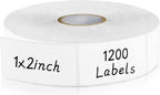 CATIFLIN 1200 Blank Removable Freezer Labels, Waterproof & Oil Resistant Stickers with Perforation Line, Ideal for Food Containers, Jars, and Pantry Organization (1" x 2")
