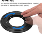 2Pack 5.5" Lazy Susan Hardware 5/16" Thick Round Rotating Bearing Plate, Black Swivel Plate Base 300lbs Capacity Lazy Susan Turntable Bearing Base for Rotating Table, Serving Tray, Kitchen