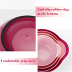 BoxedHome Classic Mixing Bowl Set, BPA Free Plastic, Microwave and Dishwasher Safe (Set of 4, Rose red), 4.5 quarts