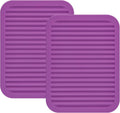 Smithcraft Silicone Trivets Mats for Hot Dishes and Hot Pots, Hot Pads for Countertops, Tables Pot Holders Spoon Rest Small Drying Mats Set of 2 Color Purple