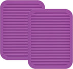 Smithcraft Silicone Trivets Mats for Hot Dishes and Hot Pots, Hot Pads for Countertops, Tables Pot Holders Spoon Rest Small Drying Mats Set of 2 Color Purple