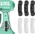 6PCS Cord Organizer for Appliances, Upgraded Kitchen Appliance Cord Wrap, Cord Holder Stick on Pressure Cooker, Coffee Maker, Air Fryer and Blender(3 Black + 3 White)