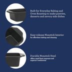 Oster Teston 9 Inch x 5 Inch Nonstick Carbon Steel Loaf Pan - Matte Black