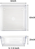 Backerysupply Clear Plastic Drawer Organizer Tray for Vanity Cabinet (6"×6"×2"，Set of 8),Storage Tray for Makeup, Kitchen Utensils, Jewelries, and Gadgets…