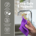 Silicone Dish Sponge Dish Scrubber (Oval and Square) - Dual-Sided, Food Grade Silicone Sponges for Dishes and Housecleaning 2-Pack