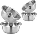 4-Piece Stainless Steel Mixing Bowls and Microporous Colanders Set, 3QT & 5QT Nesting Bowls with Fine Drain Strainers for Washing Rice, Fruits, Vegetables, Pasta, and More