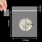 360Pcs 1.5 x 1.5 Inch Small Plastic Bags, Mini Zip Lock Baggie for Pills, Rings, Jewelry, Storage, Resealable Seal