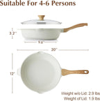 SENSARTE Nonstick Ceramic Saute Pan 12-Inch, Non-toxic Deep Frying Pan Skillet with Lid, Healthy Jumbo Cooker, Stay Cool Handle, Induction Compatible, PFOA & PFAS Free