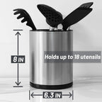 Kitchen Utensil Holder for Countertop 360° Rotating Utensil Caddy Extra Large Utensil Crock Cooking Utensil Holder for Kitchen Counter
