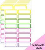 STARLIBOO Removable Labels, Removable Colored Labels Stickers,1x3 Inch Rectangular Stickers, Water/Oil/Tear Resistant for Food Containers/Classroom/Storage (8 Colors, 240 Labels)