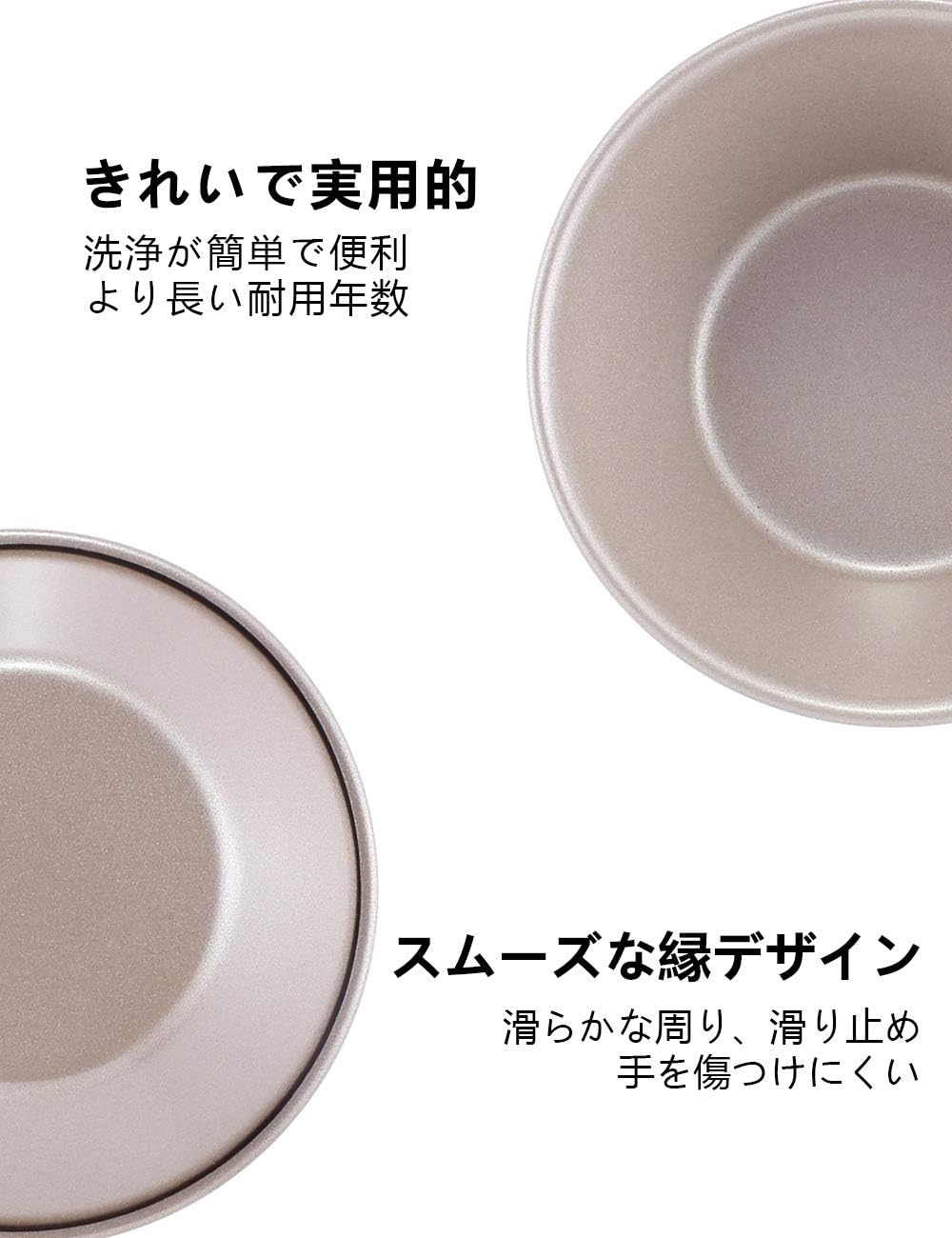 CHEFMADE Mini Pudding Pan Set, 3-Inch 4Pcs Non-Stick Egg Tart Mold Round Mini Cake and Loaf Bakeware for Oven and Instant Pot Baking (Champagne Gold)