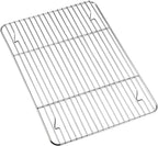P&P CHEF Baking Cooling Rack Set for Cooking Roasting, 4-Piece Stainless Steel Wire Racks for Oven Use, Healthy & Dishwasher Safe, Rectangle, 8.6 Inch